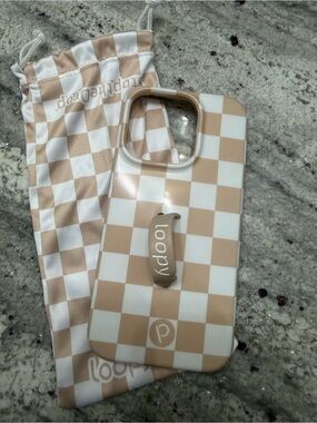 iPhone 14 Pro Case (6.1" screen) Loopy Original Sand Dollar Checkered Matte